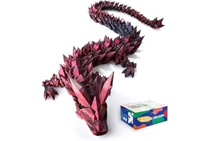 Meet Gladness 24”3D Printed Dragon Large 3D Dragon-Bigger Fidget Toy Gift for Kids, Boys, Girls & Adults,Cool Giant Crystal 3-D Printed Animals Desk Decor