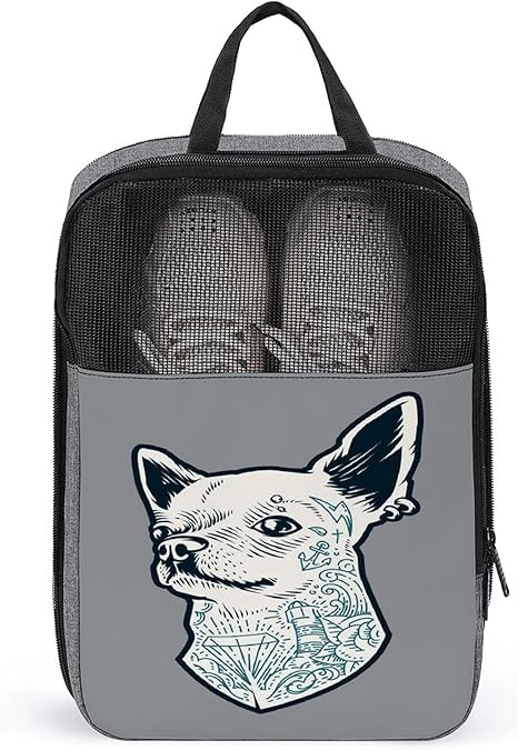 Amazon 靴収納袋半透明靴袋靴袋トラベルシューズ防塵 防湿パッキングバッグスニーカー収納袋 かわいい子犬のイラスト 精霊の子犬の手描きイラスト ランドリー収納 オンライン通販