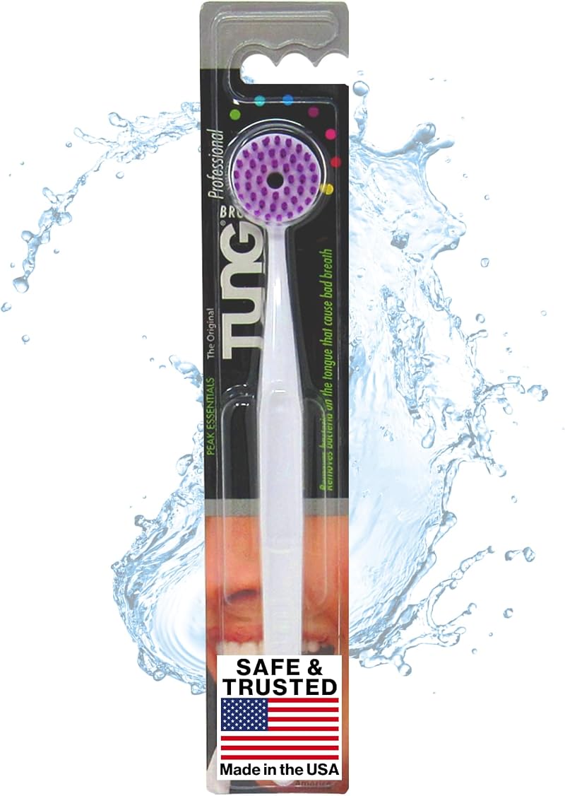 Peak Essentials TUNG Brush Tongue Cleaner with Hygiene Cap - Single Unit