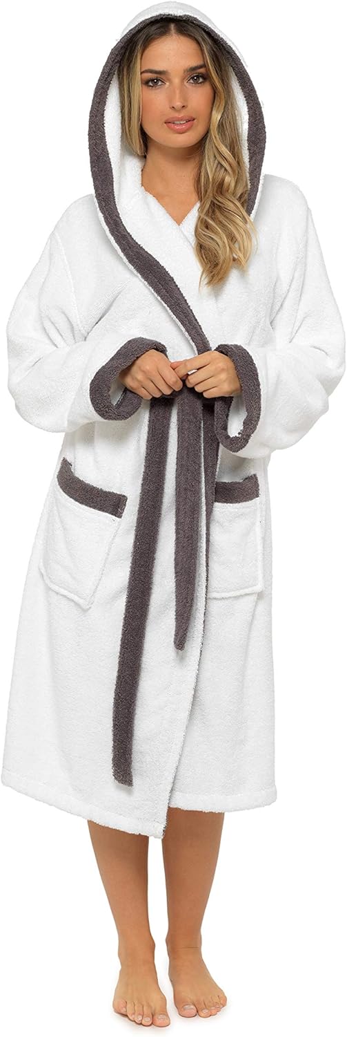Pure Cotton Towelling Robe for Women, Fluffy Dressing Gown, Spa Robe, Luxury Womens