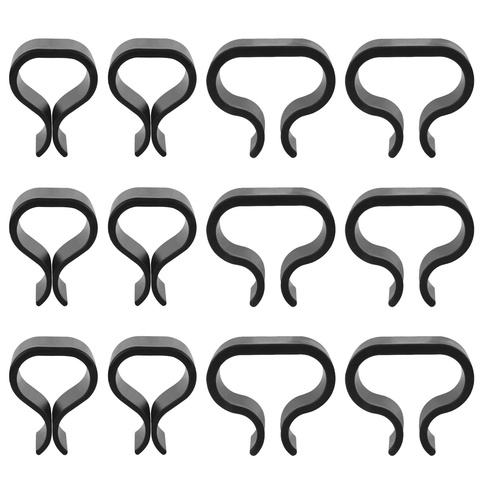 Yangfei 12 Pieces Garden Furniture Clips, Non-slip Patio Furniture Clips Black Alignment Clips Outdoor Patio Fasteners Sectional Connector for Rattan Furniture (4cm, 5.7cm)