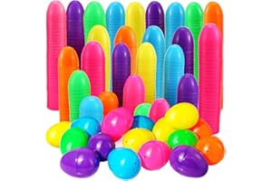 Abakuku 500 Pcs Easter Eggs,2.35" Assorted Bright Colors Plastic Easter Eggs for Easter Hunt,Easter Themed,Decorations,Basket Stuffers Fillers (500)