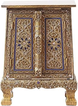 Amazon Com Lyntop Nightstands Organizer Cabinet Thai Style Nightstand With Large Storage Southeast Asian Side Table Hand Carved Sofa Table Vintage Cabinet Color Brown Size 37x26x50cm Furniture Decor