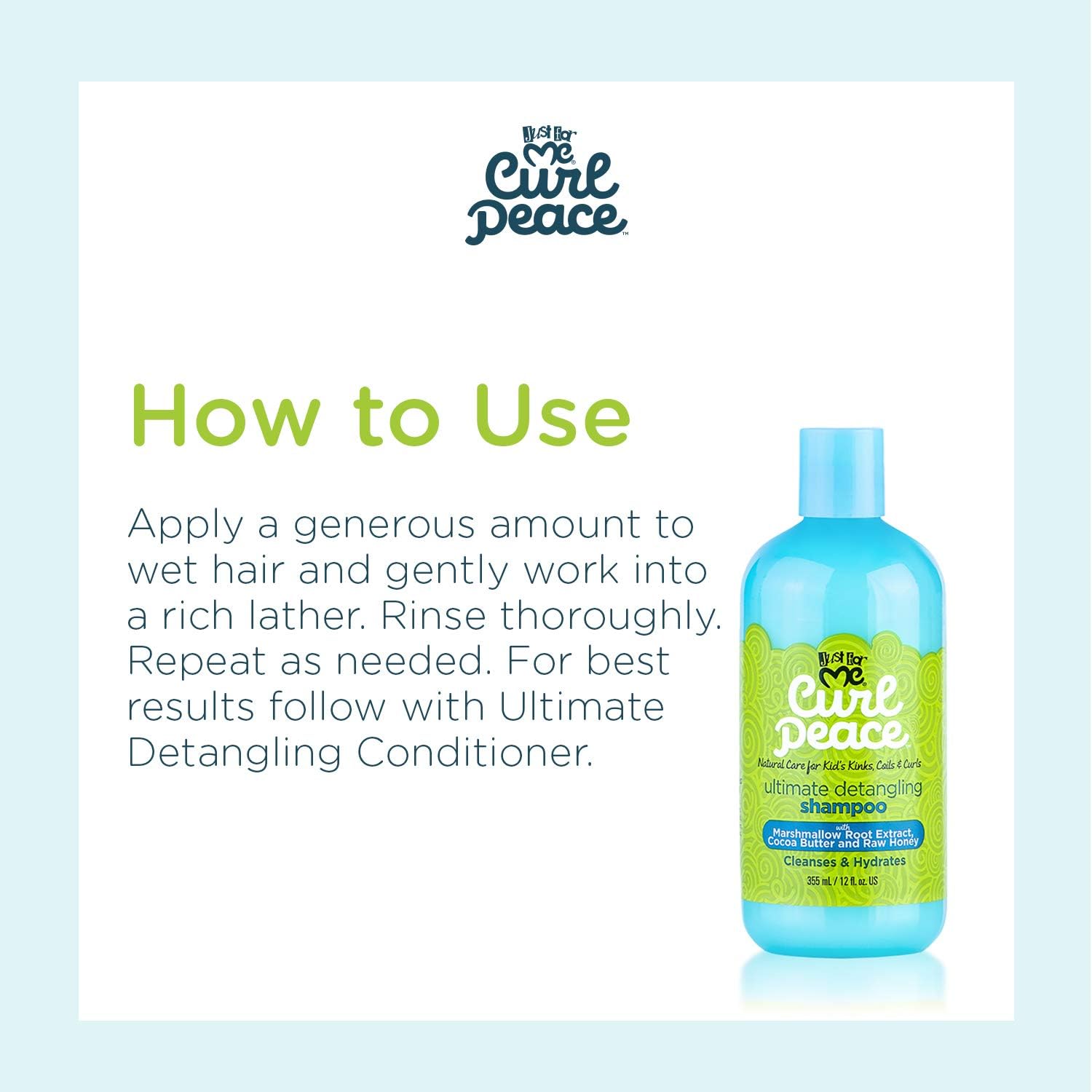 Just for Me Curl Peace Ultimate Hair Detangling Shampoo - 12 Fl Oz, 354.9 ml (Pack of 1) - Image 5