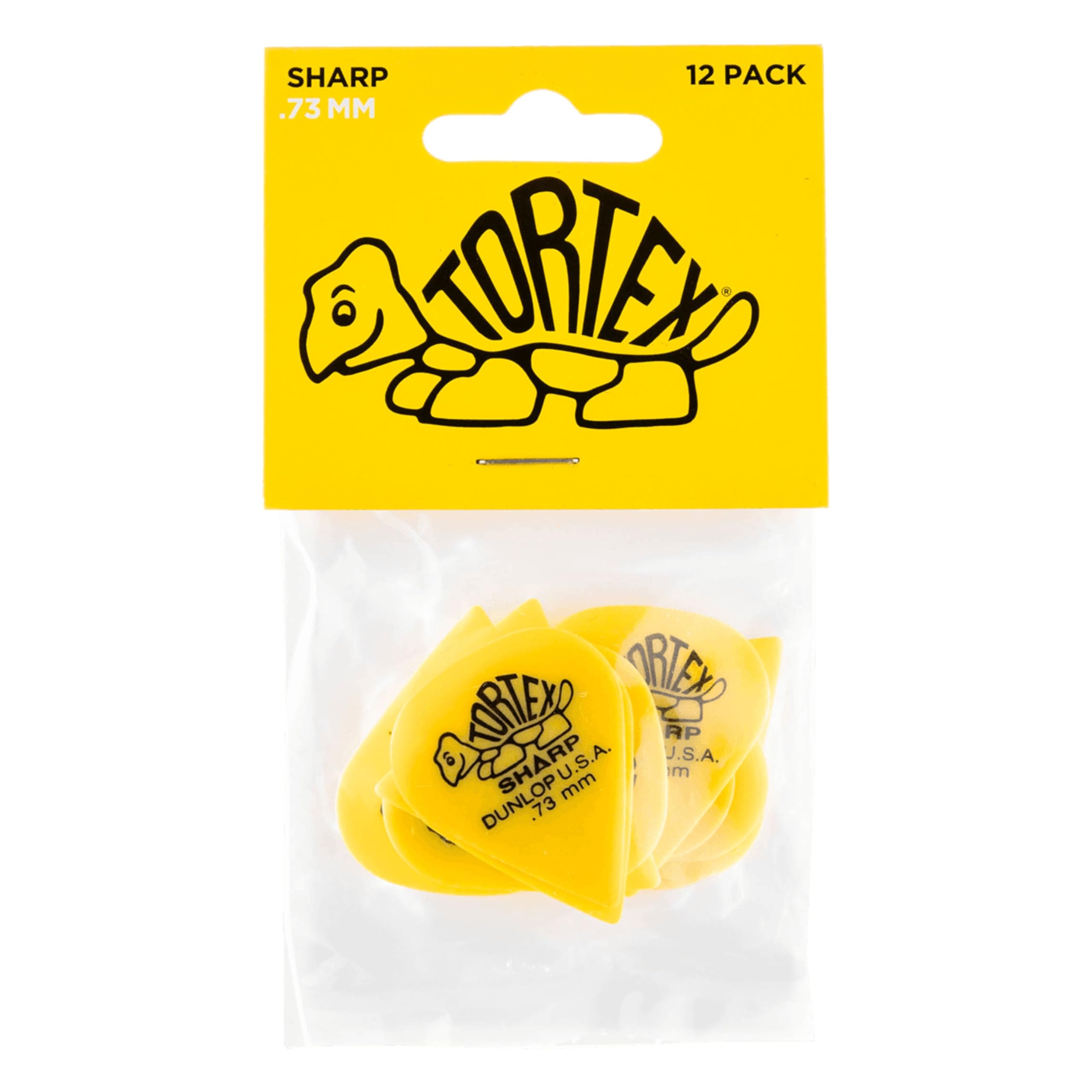 Dunlop Tortex Sharp 073 Yellow (Pack of 12)