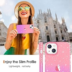 Hython for iPhone 15 Case Glitter, Cute Clear