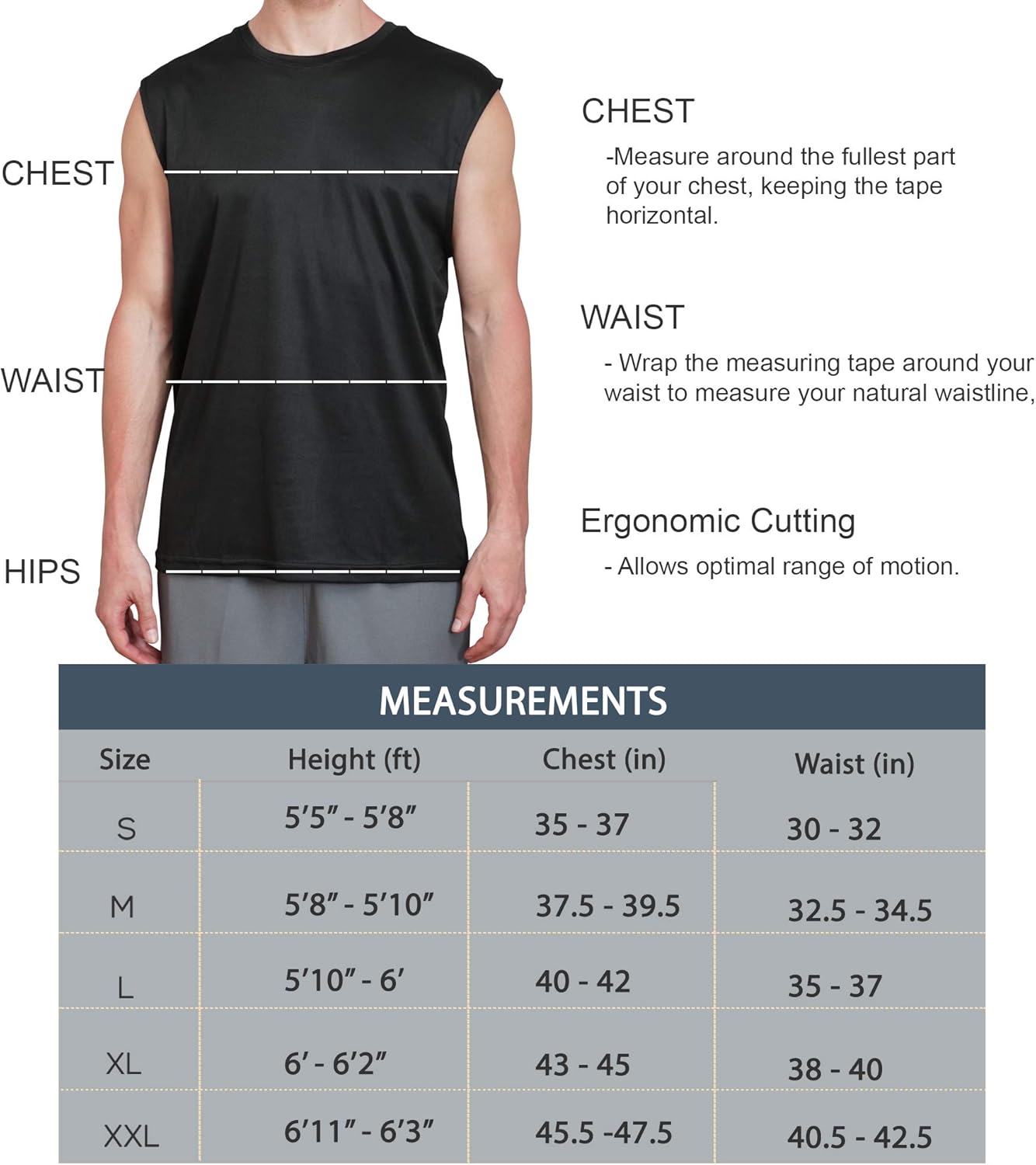 5 Pack: Men's Dry-Fit Active Athletic Tech Tank Top - Workout & Training Activewear: Clothing