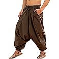 SARJANA HANDICRAFTS Men's Cotton Harem Yoga Baggy Genie Boho Pants
