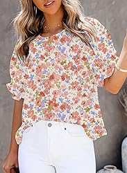Dokotoo Floral Print Blouses for Women Fashion 2025