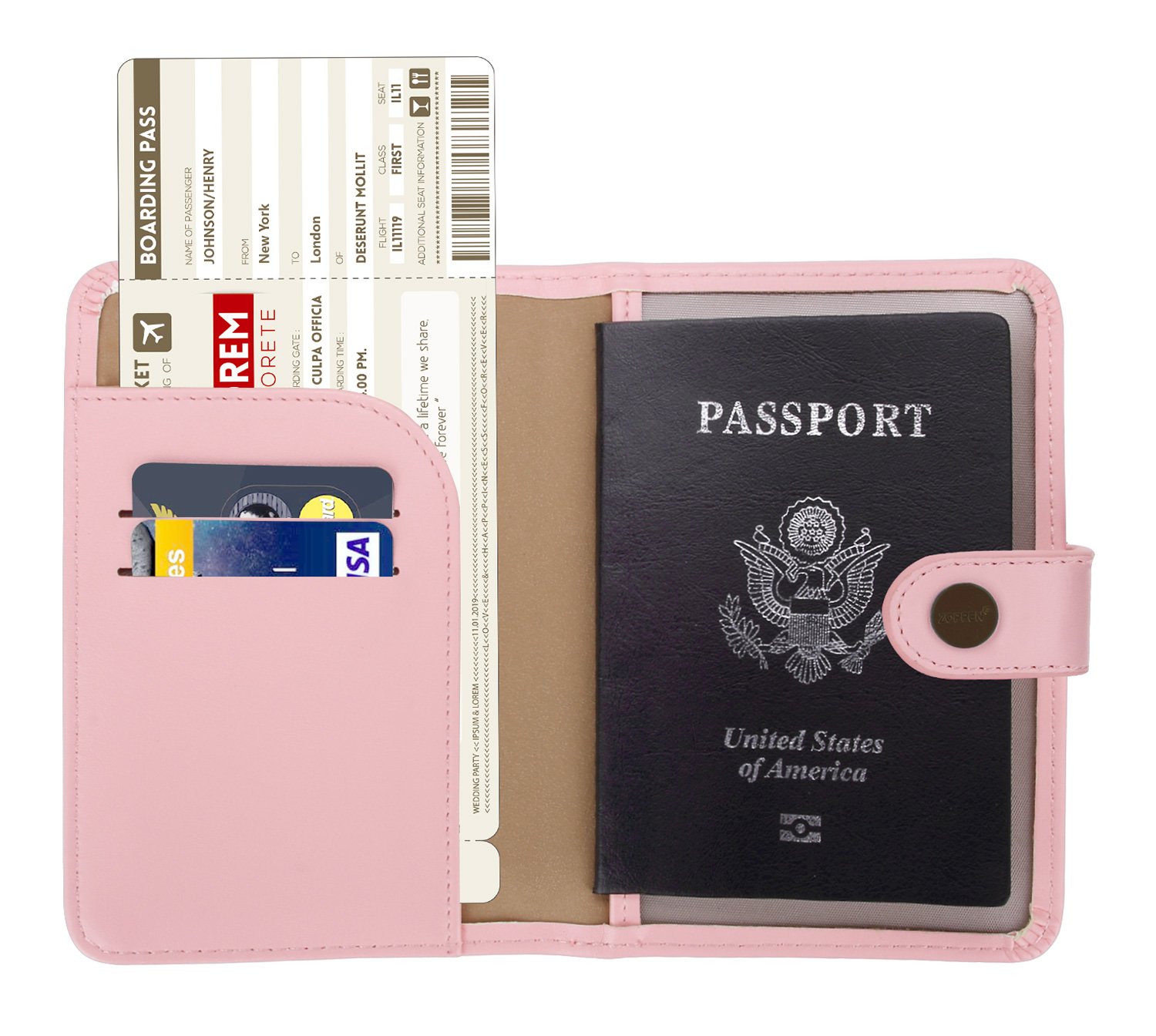 Zoppen Travel Wallet Passport Card Holder RFID Blocking
