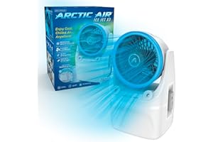 Arctic Air Ice Jet X3 Portable Air Cooler,Dual Mist Modes, Up to 8-Hour Cooling Time, 3-Speed Portable Cooler with Adjustable Airflow, USB C, LED Mood Light, Lightweight, Great for Home & Travel