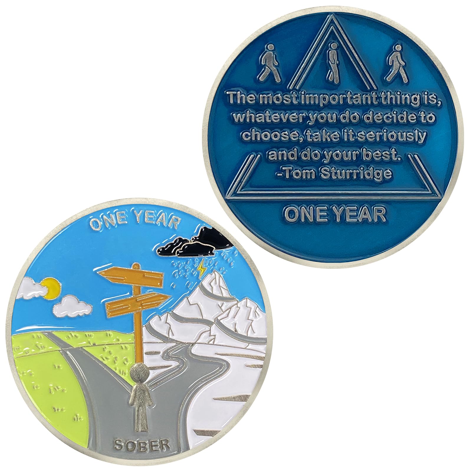 12 Months Sobriety Coin AA Chips and Medallions,Sobriety Recovery Chip Sober Token | Sobriety Gifts for Men Women Celebrating Alcoholics Anonymous Recovery