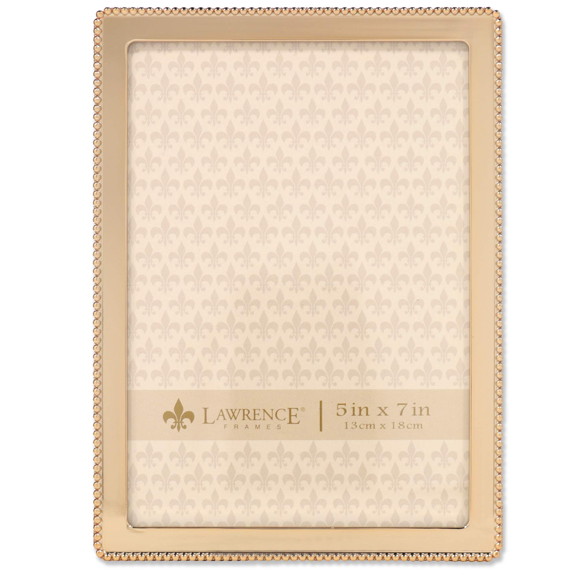 Lawrence Frames 714057 5x7 Gold Metal Classic Bead Picture Frame