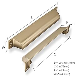 ZAUYX 2 Pack 3 Inch Center to Center Brushed Brass