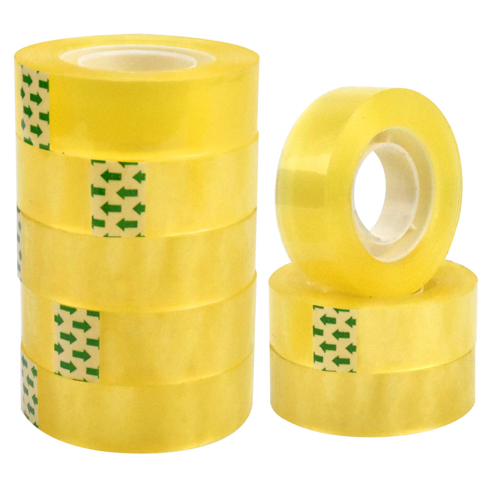Skyzone 8 Rolls Clear Tape Transparent Packing Tape Adhesive Crafting DIY Office Use Small Sticky Tapes 18mm*40m Each Roll