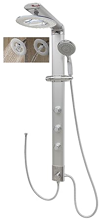 Duschsäule Duschpaneel Brausepaneel Duschsystem Komplettdusche große runde Regendusche Aluminium Duschgarnitur Dusch Set Hand