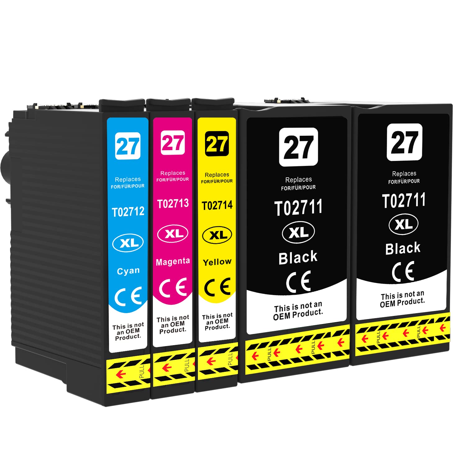 Q-image 27 27XL Ink Cartridge Compatible with Epson 27XL Multipack for Workforce WF-7720 WF-7210 WF-7710 WF-3620 WF-3640 WF-7110 WF-7610 WF-7620 WF-7715 (5-Pack)