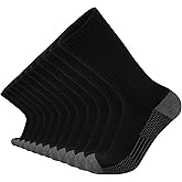 COOVAN 12 Pack Crew Socks for Men Half Cushion Moisture Wicking Athletic Socks