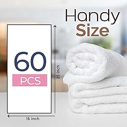 Generic 60 Pack White Hand Towels, Economy Salon