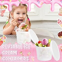 12 Pcs 1 Gallon Ice Cream Buckets with Lids 135 oz
