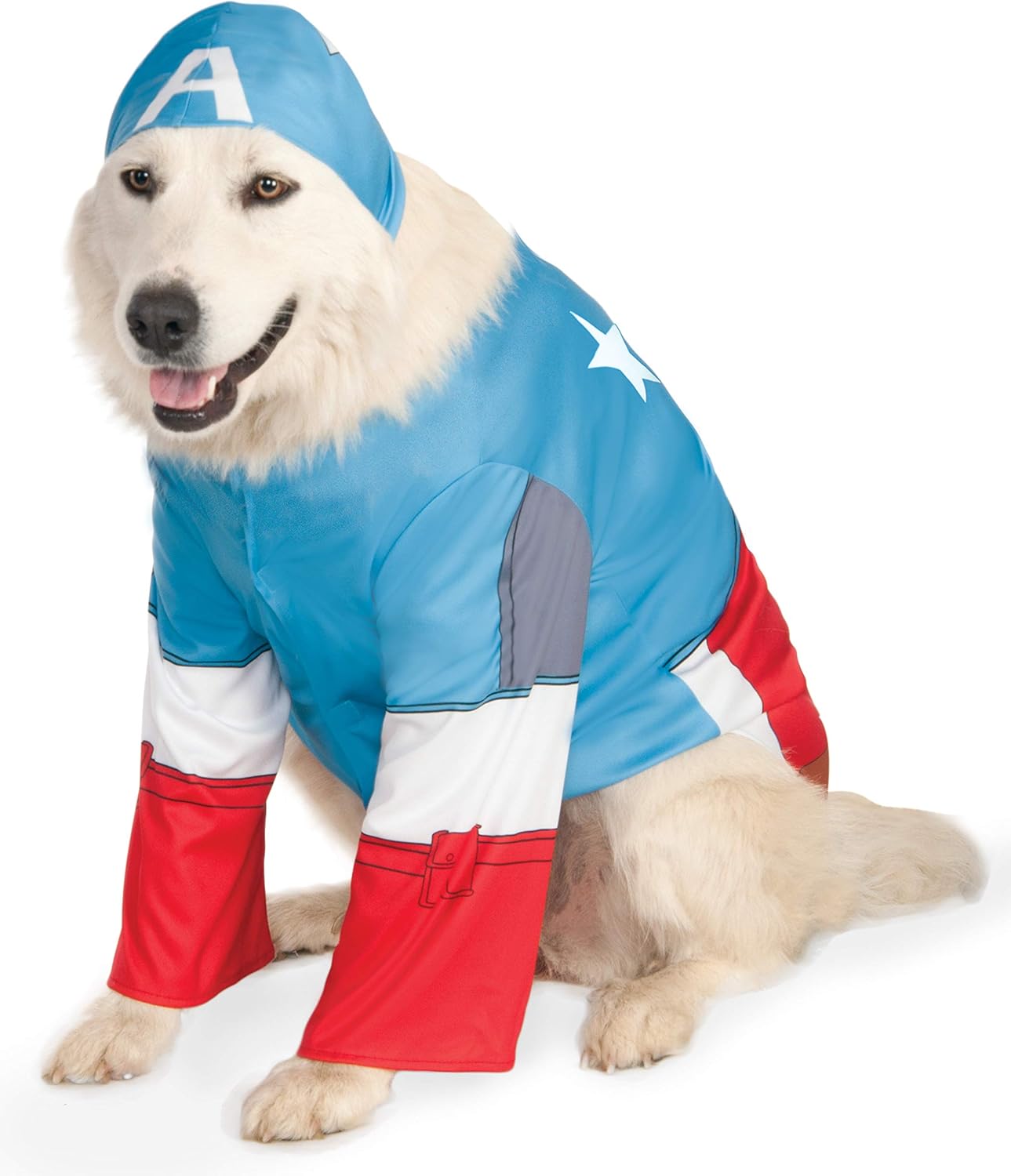 Rubies Official Pet Dog Costume, Captain America - Large Halloween Halloween, Multi - Image 3
