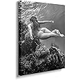 Bathroom Picture Decor-Beautiful Nude Swimmer, Great Rear End, Vintage Poster Print,Sexy, Naked, Great Body, Gift For Outdoor Swimming Enthusiasts for Women Apartment Cave Bar 16x24inch unframed