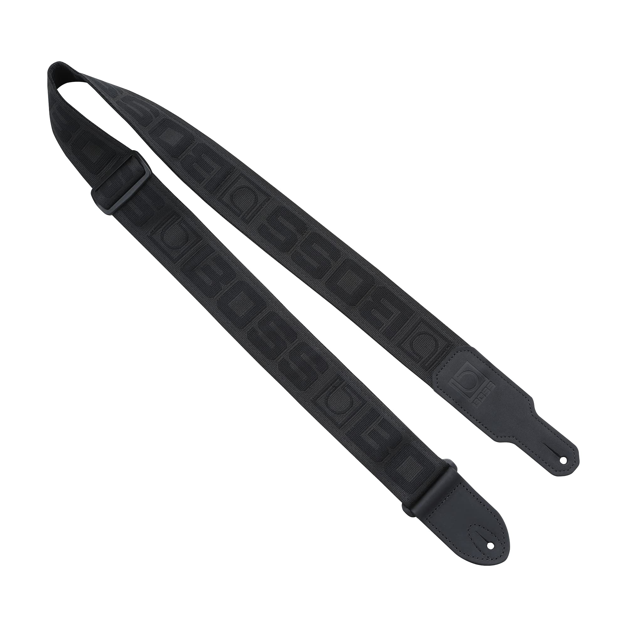 BOSS BSM-20-BB High Quality Instrument Straps in Black with Black Logo | Featuring the BOSS Monogram Logo | Two-inch wide Polyester Material for Comfort and Durability | For Guitar, Bass & More