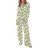 SHESHOW Satin Pajamas for Women Set Long Sleeve Button Down Sleepwear 2 Piece Nightwear Women Pjs Sets Size XS-XXL