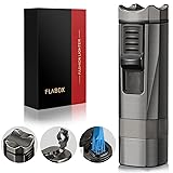 FLABOX Four Jet Flame Torch Lighter with Punch and