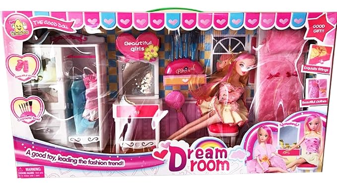 JAY ANTIQUES My Dream Room Doll House Dream Room Beautiful Dressing Set for Girls (Multicolour)