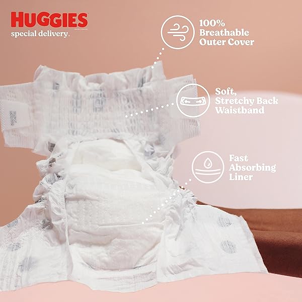 HUGGIES SPECIAL DELIVERY HYPOALLERGENIC BABY DIAPERS SIZE 1 (UP TO 14 LBS), 32 CT, FRAGRANCE FREE, SAFE FOR SENSITIVE SKIN