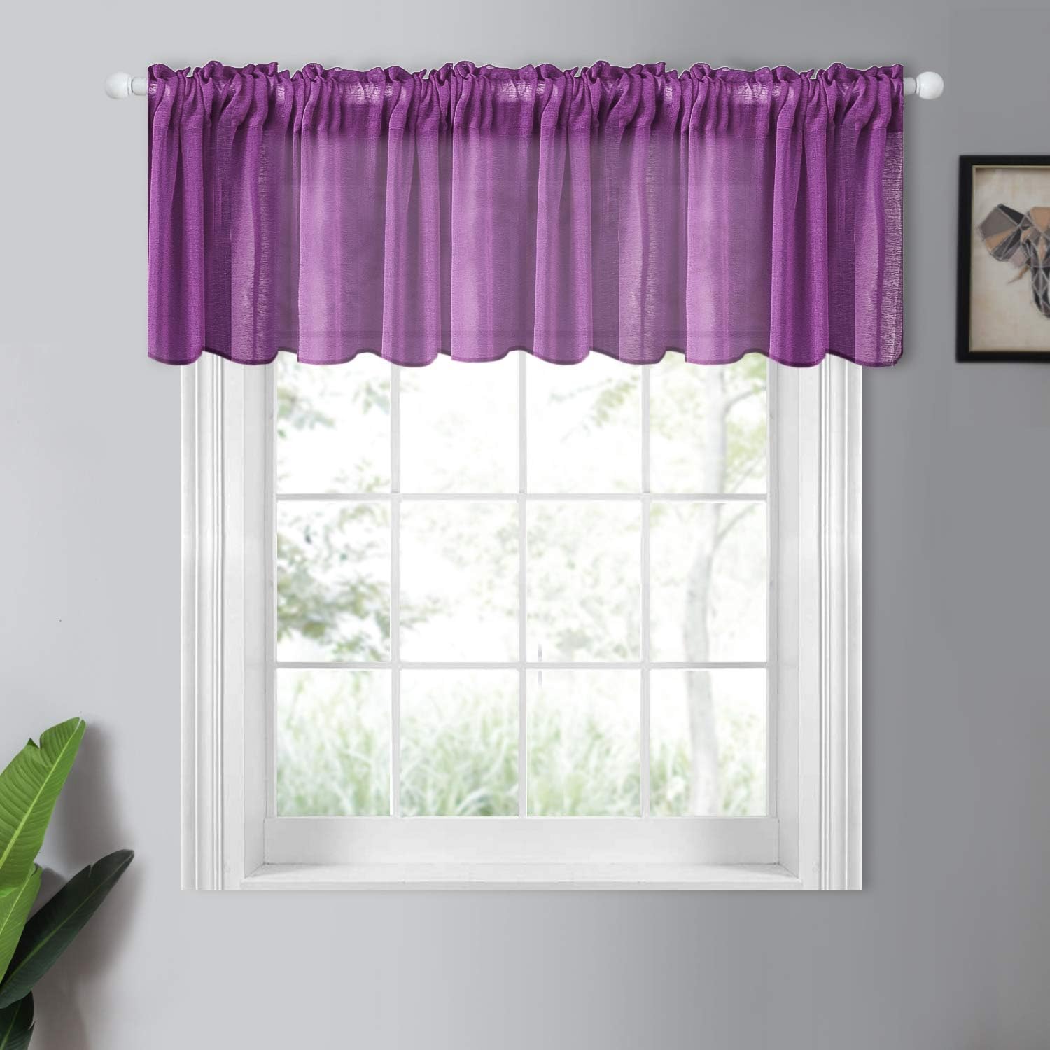 Amazon Com Yokistg Sheer Kitchen Curtains Valance 18 Inch Length