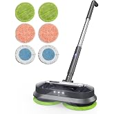 BLONEX Cordless Electric Mop with Spray &amp; Detachable Water Tank | Lightweight Electric Spin Mop with Headlights for Hardwood Tile Laminate Floors, Long-Lasting Battery, Self-Propelled