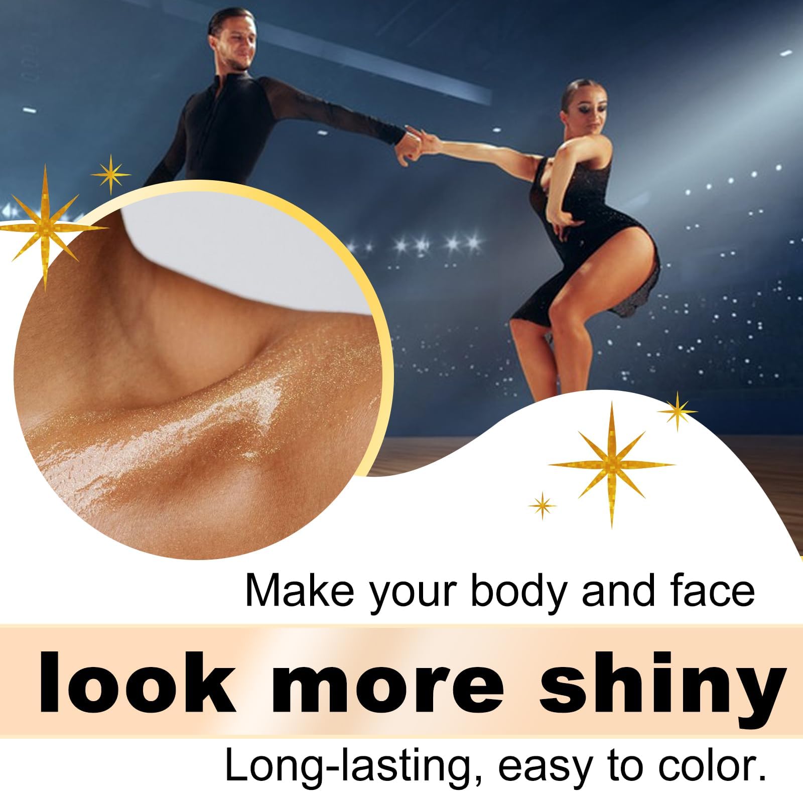 UCANBEMAKEUP Shimmer Oil 100ml, Moisturizing Long Lasting Body Luminizer Face Brighten, Waterproof Liquid Illuminator Glow, Glitter Oil Highlighter Summer Glowing Makeup (#03 Bronze Gold)