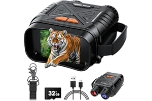 Night Vision Goggles, SKYBASIC Night Vision Binoculars for Adults, 10X Digital Zoom, 2.8'' HD Screen Binoculars Camera can Take Photo and Video with 32GB TF Card, Support Connecting to Computer