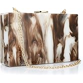 Simcat Acrylic Handbags for Women Marbling Evening Purses Elegant Party Clutch Crossbody Bag for Lady Evening Prom Banquet