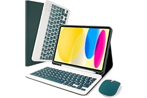 SOPPY iPad 10th Generation Case with Keyboard & Mouse for New iPad 10th Generation 10.9in 2022 (A2696/A2757/A2777), Detachable Wireless Keyboard Case, Slim Keyboard Cover, Built-in Pen Holder, DN