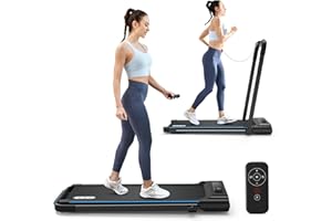 REDLIRO Under Desk Treadmill 2 in 1 Walking Pad, Portable, Folding, Electric, Motorized, Walking and Jogging Machine with Remote Control for Home and Office Workout