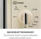 Klarstein Caroline 2-in-1 Microwave Grill 20L Retro Stainless Steel Beige view 7