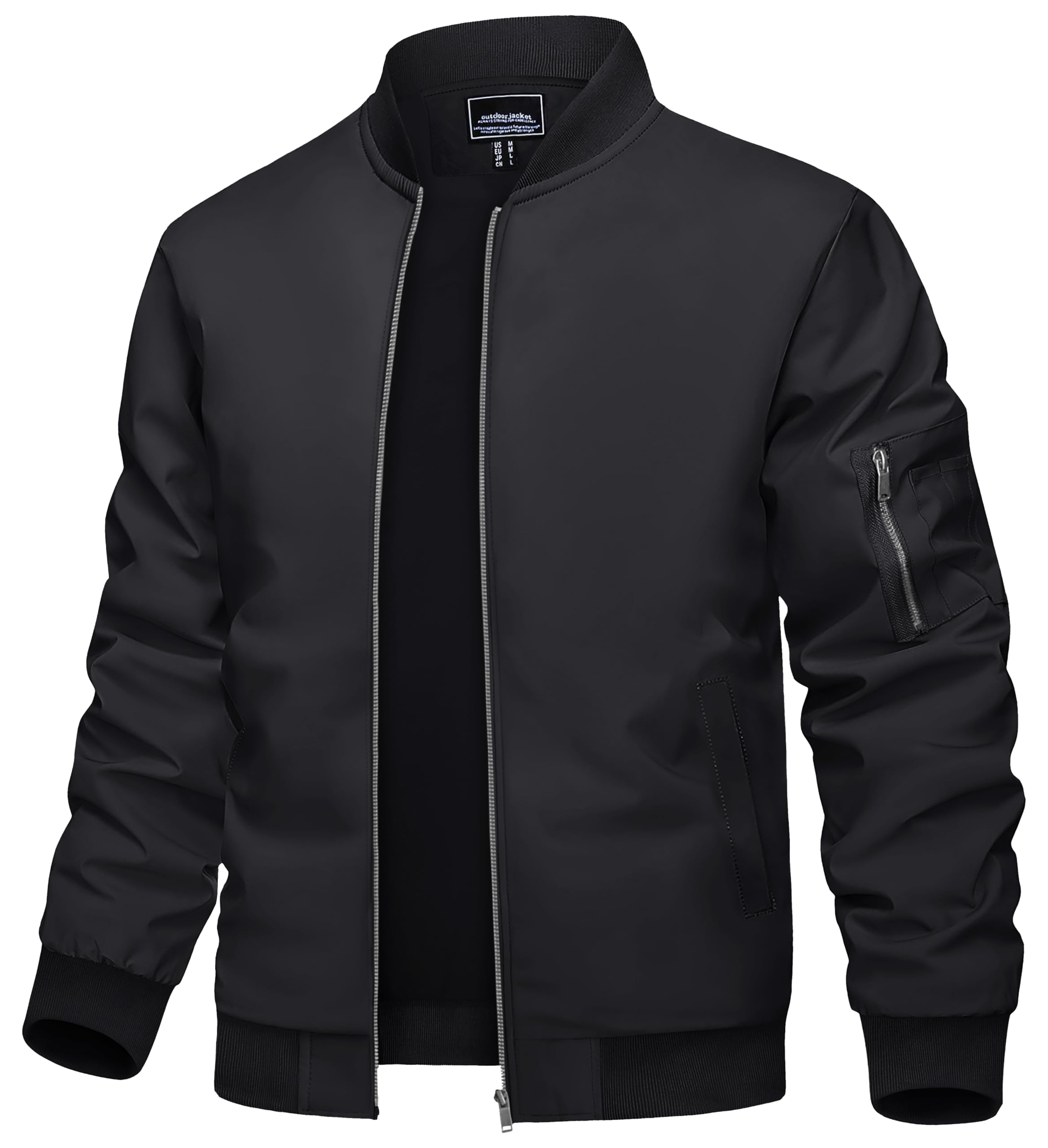 TACVASEN Bomber Jacket Men Black Jacket Casual Mens Jackets Casual TACVASEN Bomber Jacket Men Black Jacket Casual Mens Jackets Casual