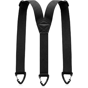 Fosaseua Hidden Suspenders for Men Heavy Duty Adjustable Black Button Suspenders Under Clothes with 3 Snap Loop (1.5" Wide)