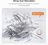 Bonsaii S123-A 6-Sheet Strip-Cut Shredder 9L Bin Auto Start/Overheat 2 Min Run view 4