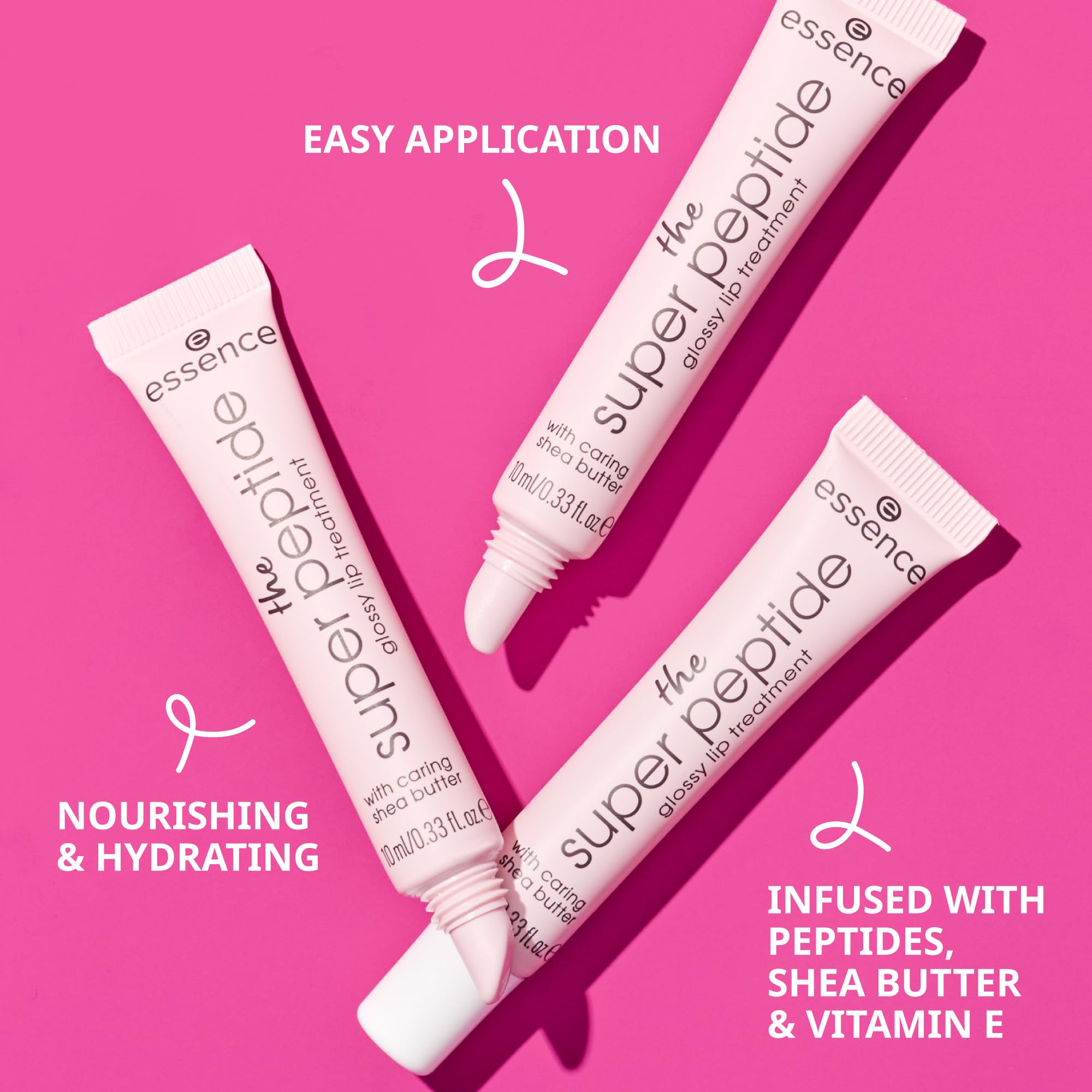 essence | The Super Peptide Glossy Lip Treatment | Hydrating, Nourishing and Non-Sticky | Vegan, Gluten Free and Cruelty Free (01 | Peptacular!)