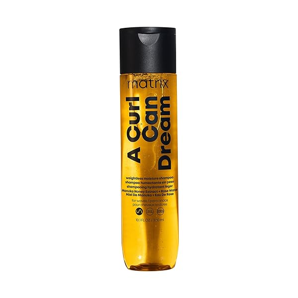 MATRIX A CURL CAN DREAM WEIGHTLESS MOISTURE SHAMPOO | FOR WAVY HAIR | ALL DAY FRIZZ CONTROL | WITH MANUKA HONEY EXTRACT AND ROSE WATER | SILICONE FREE | LUXURY SALON SHAMPOO