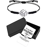WILLBOND Volleyball Charm Bracelet Adjustable Bracelets with Gift Box Ideal Gifts & Souvenir for Lover Players Team Accessories
