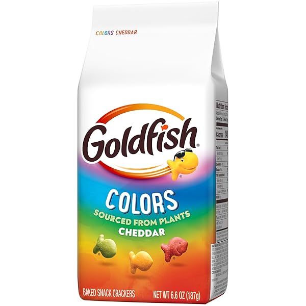 GOLDFISH COLORS CHEDDAR CHEESE CRACKERS, BAKED SNACK CRACKERS, 6.6 OZ BAG