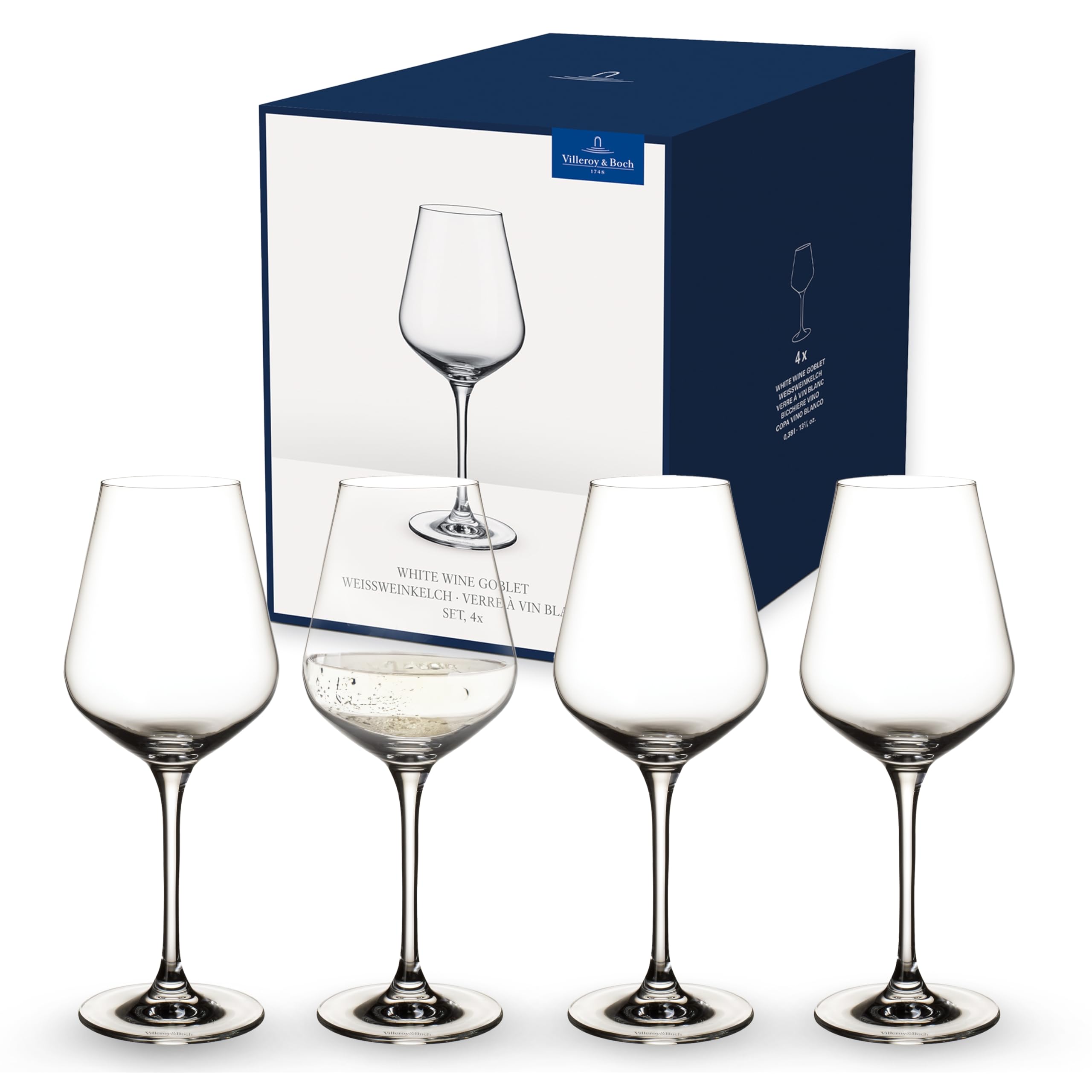 Villeroy & Boch – La Divina White Wine Glass Set 4 Pieces, Dishwasher Safe, Wine Glasses, White Wine Gobelet, Crystal Glass — image 1