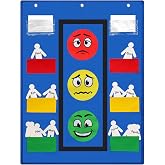 Panelee Stoplight Behavior Chart for Kids Classroom Management Tool, 43 Pcs | Pocket Chart with Blank Student Cutouts, Visual Learning Tool for Teachers, 3 Color Stoplight System, Wall Hanging
