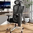 Hbada P3 Pro Ergonomic Office Chair with 2D Adjustable Lumbar Support, Office Desk Chair with 3D Adjustable Headrest and Armrests, 135° Stepless Tilt Function, Three-Layer Mesh, Black(No Footrest)