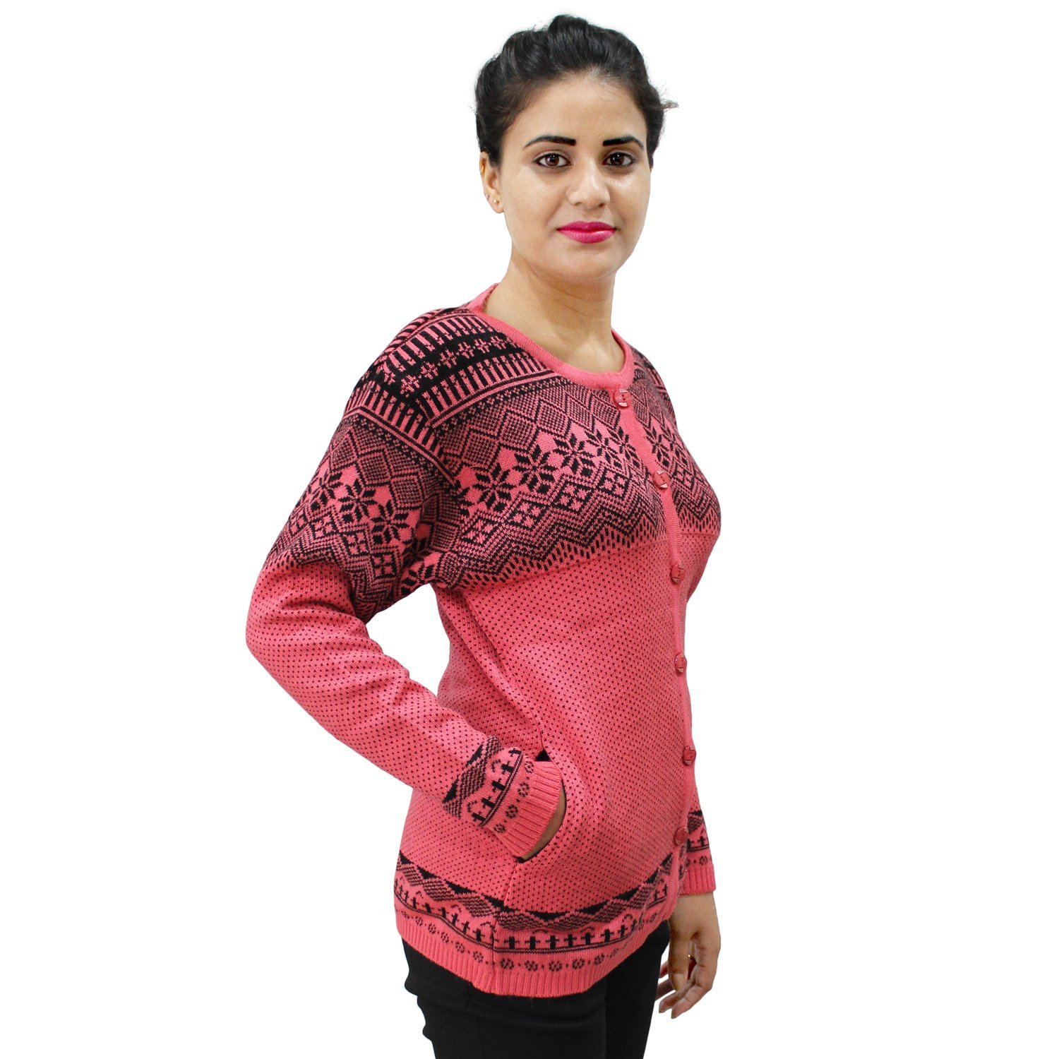 matelco wool short cardigan for girls with pockets for winter